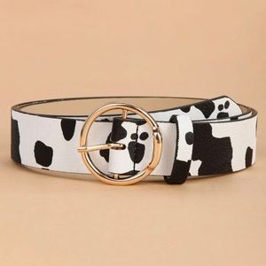 Cow print belt